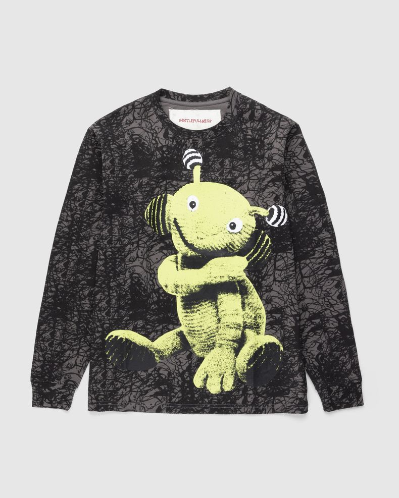 Gentle Fullness – Recycled Cotton Alien Puppet Longsleeve Tee Washed Black
