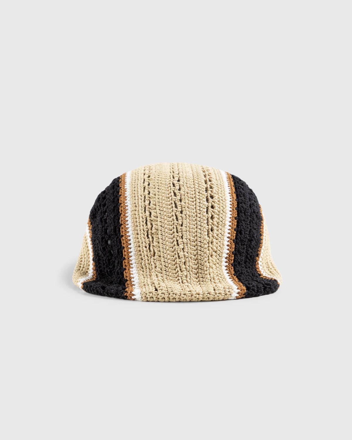 SSU – Crochet Flat Hat Beige/Black - Flat Caps - Black - Image 2