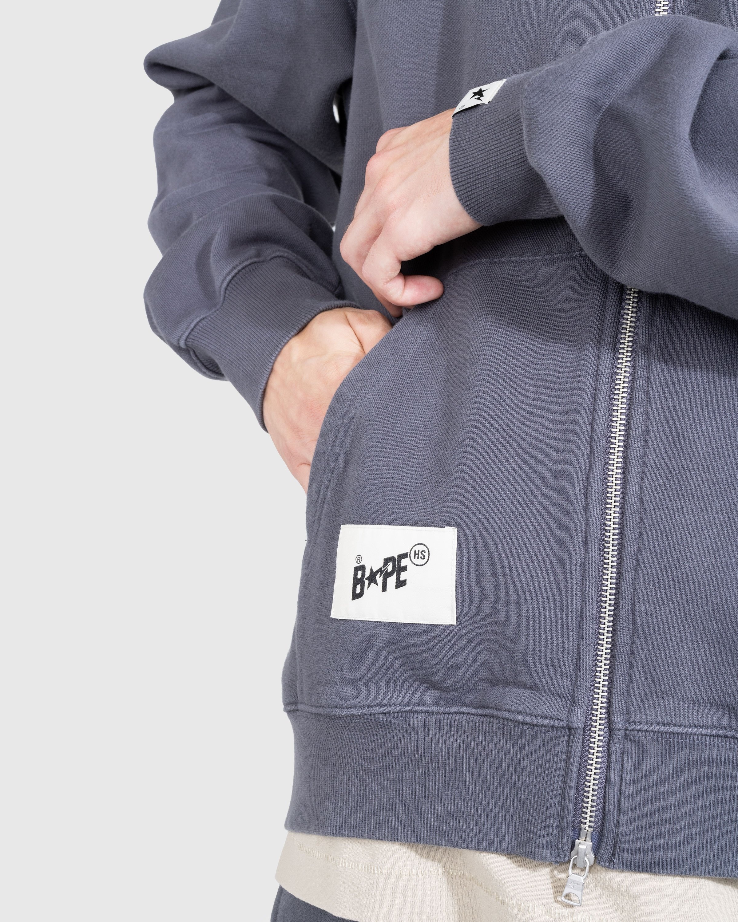 BAPE x Highsnobiety – Heavy Washed Zip Hoodie Charcoal - Sweats - Grey - Image 4