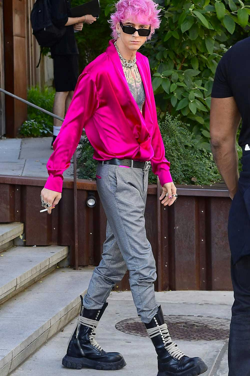 mgk pink dress