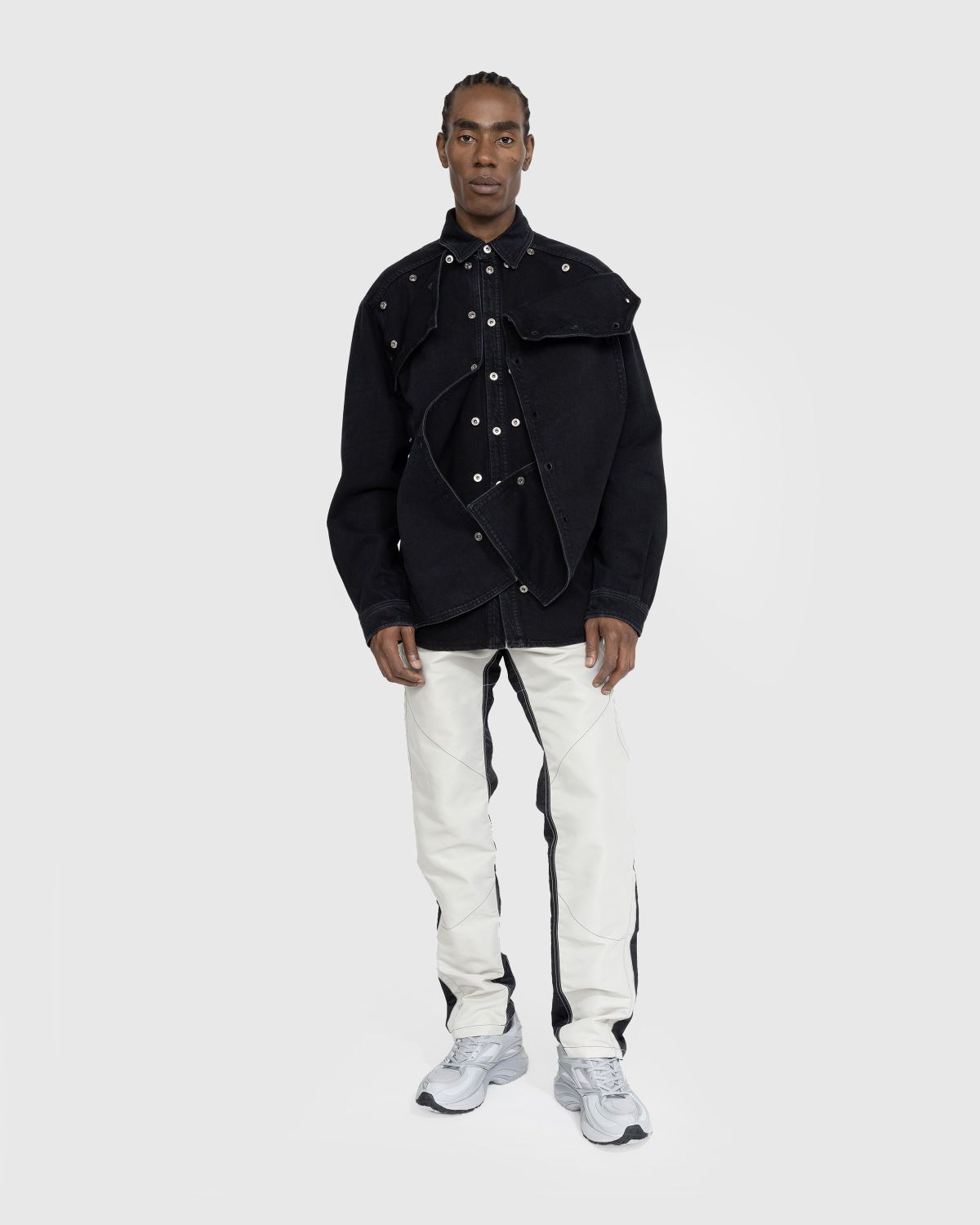 Y/Project – Evergreen Snap Off Denim Shirt Black - Shirts - Black - Image 3