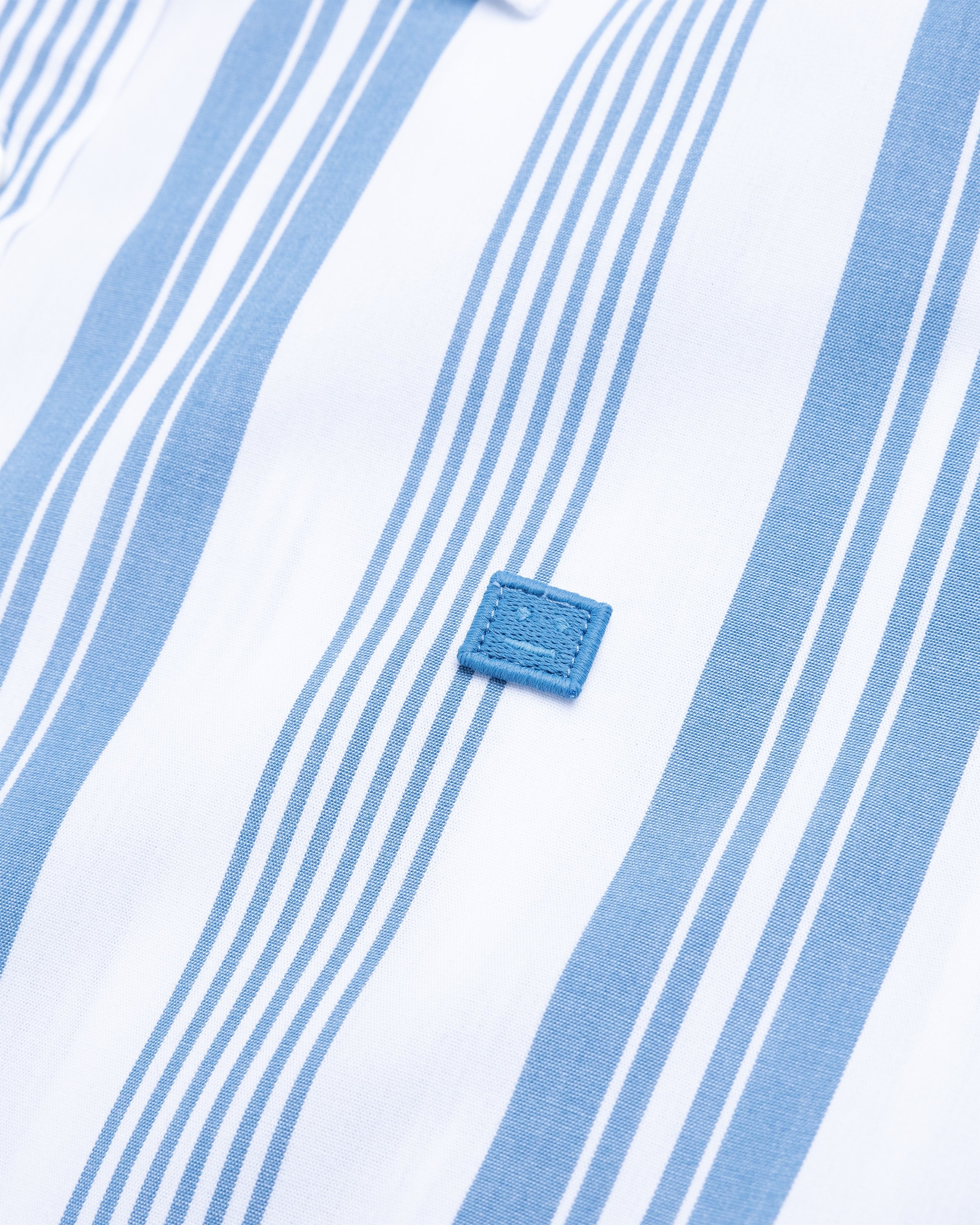 Acne Studios – Stripe Button-Up Shirt White/Steel Blue - Shirts - White - Image 6