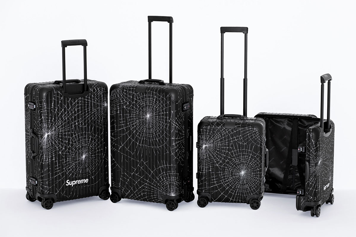 Supreme x RIMOWA luggage collection spider web