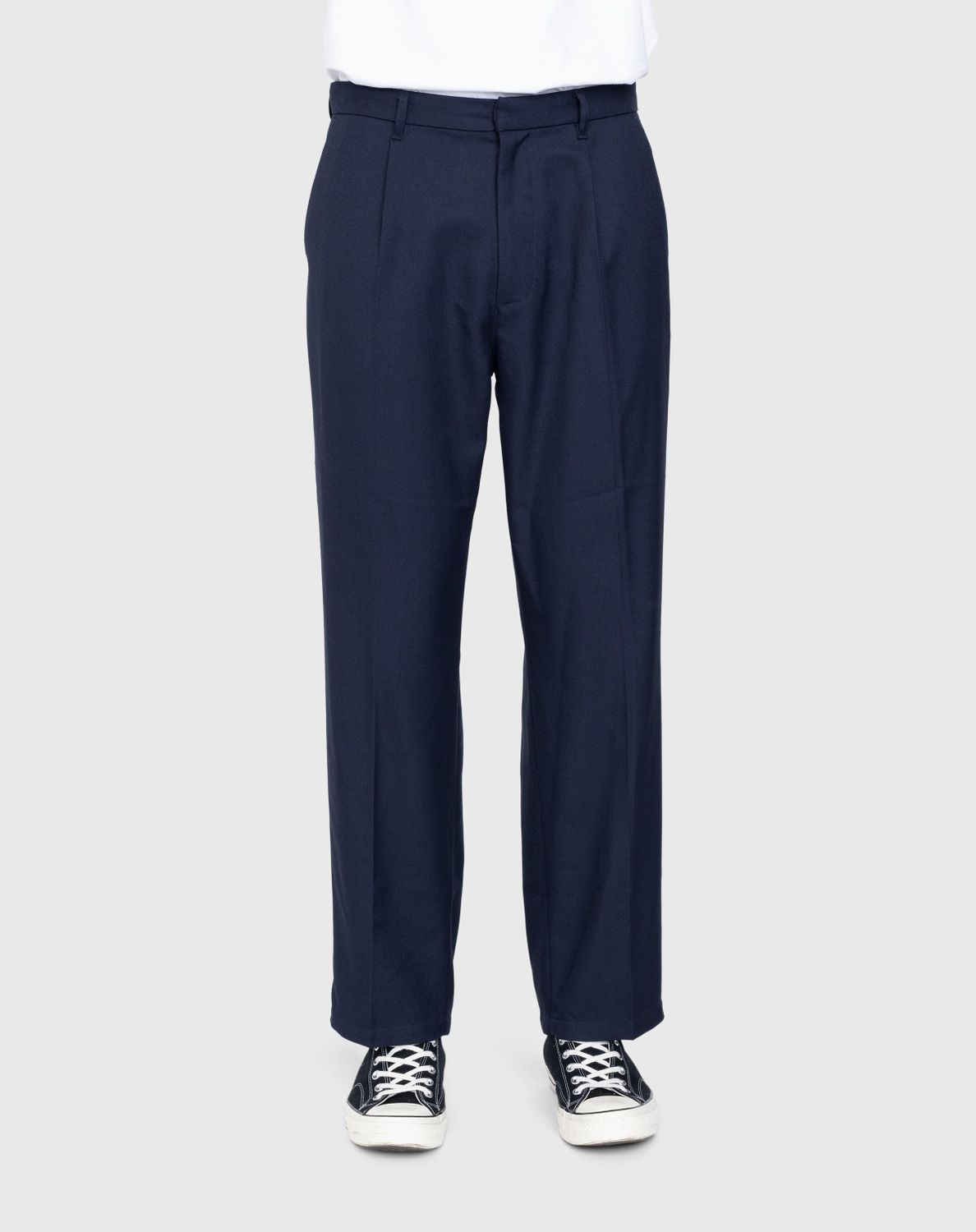 Highsnobiety – Heavy Wool Dress Pants Navy - Pants - Blue - Image 2