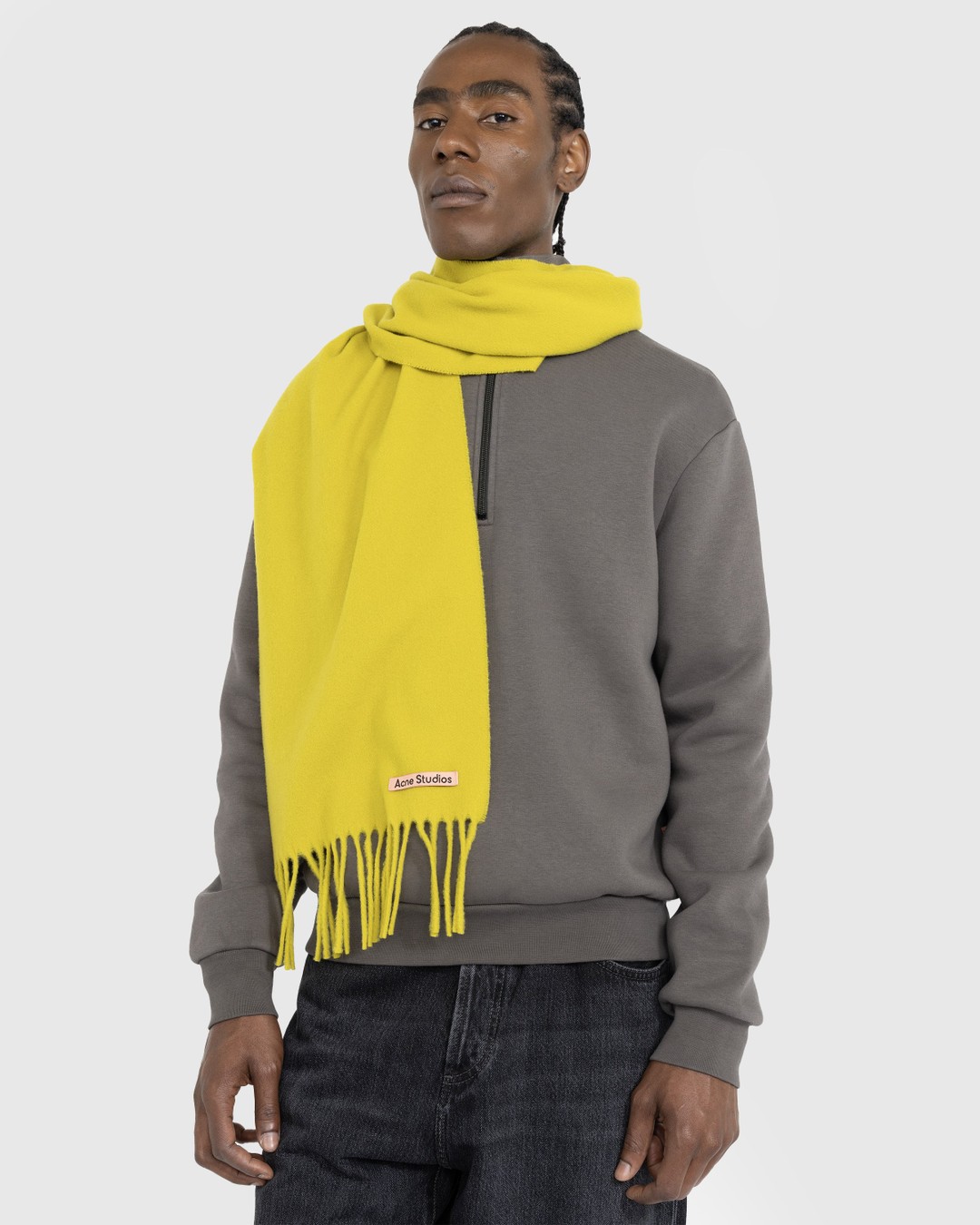 Acne Studios – Skinny Fringe Wool Scarf  - Scarves - Yellow - Image 4