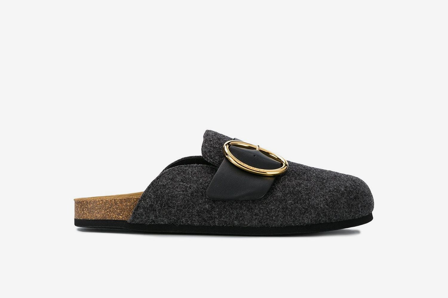 Round Buckle Open-Back Slippers