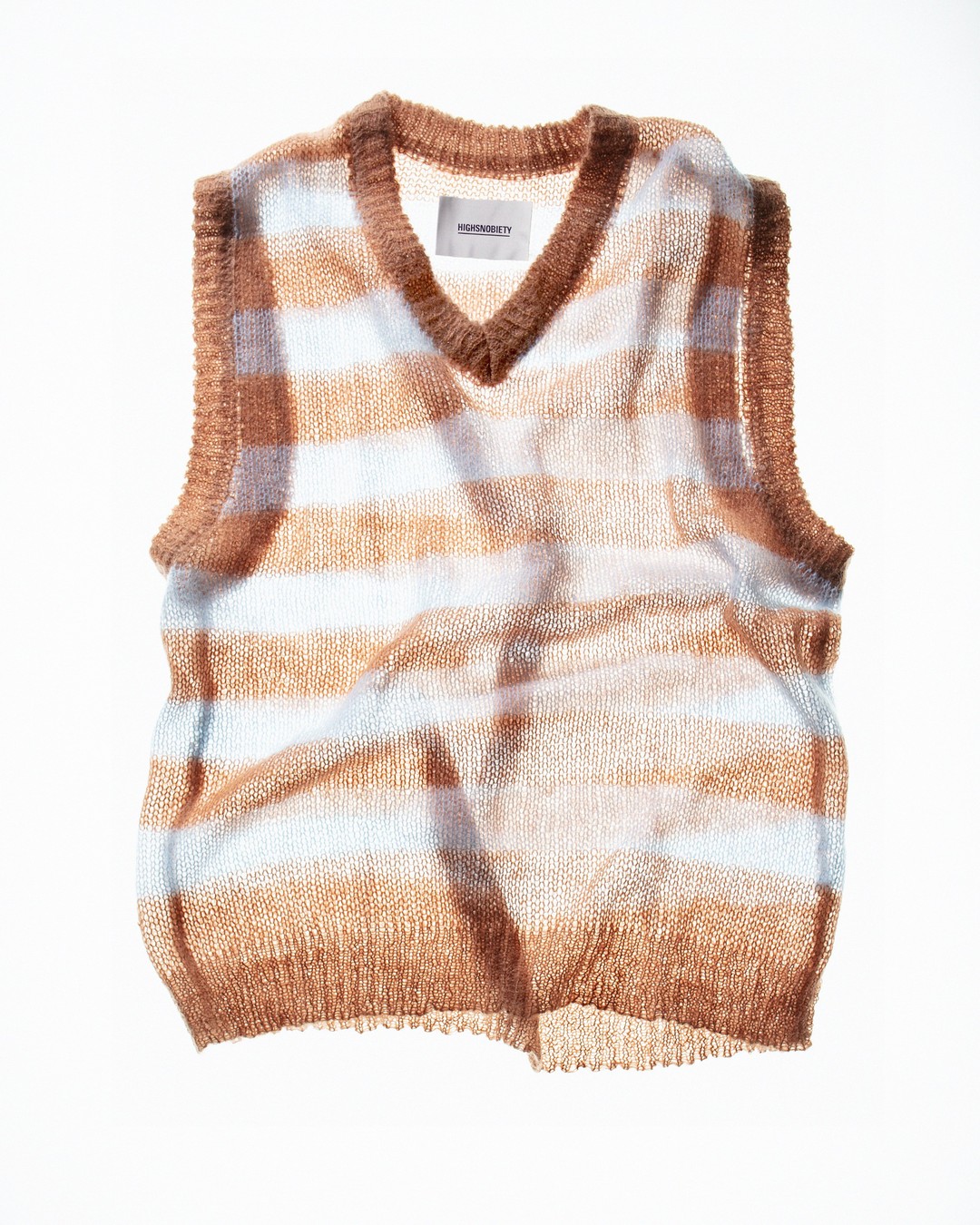 Highsnobiety – Sweater Vest Brown/Light Blue - Knitwear - Multi - Image 9