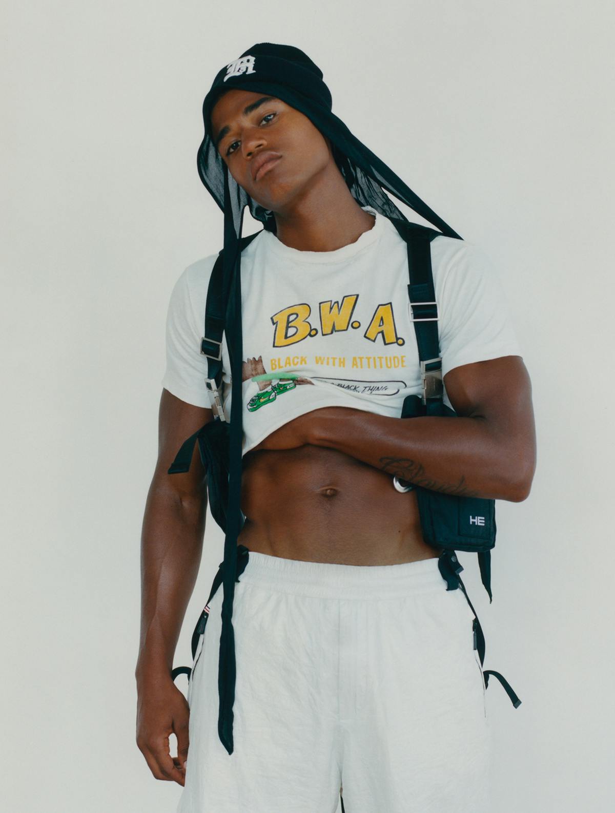 shirt and durag STYLISTS OWN harness HELIOT EMIL hat R13