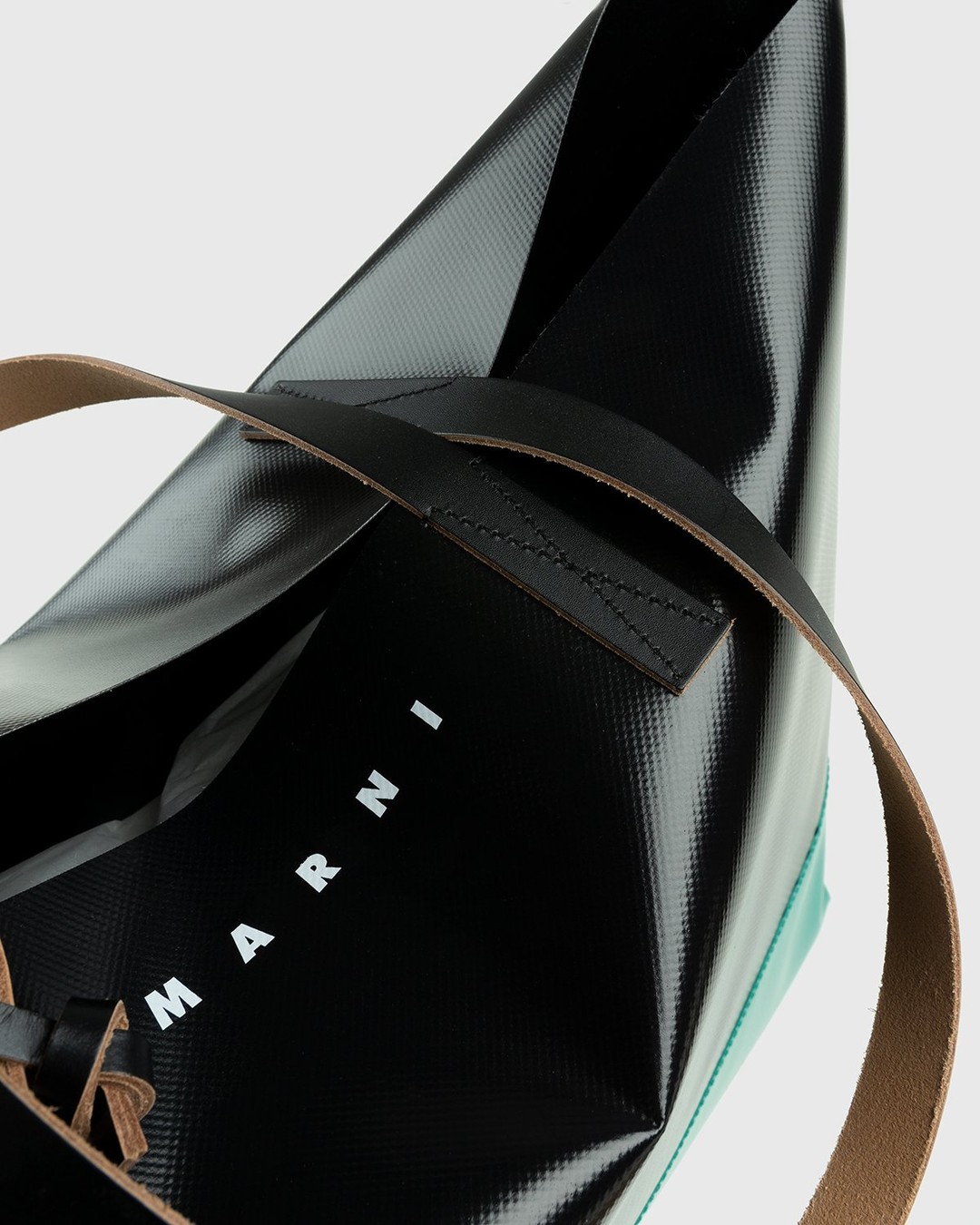 Marni – Tribeca Two-Tone Tote Bag Black/Green - Bags - Black - Image 5