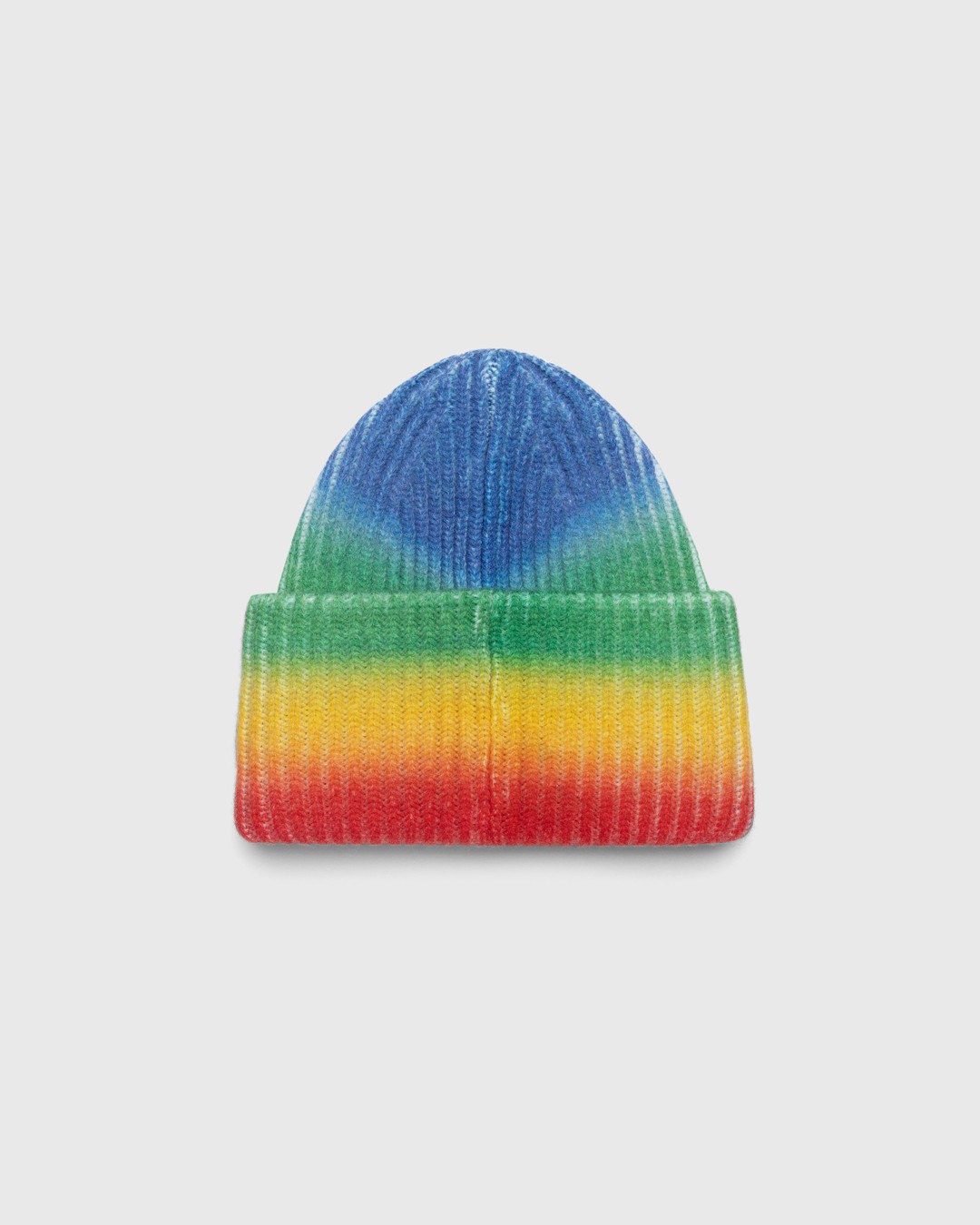 Acne Studios – Knit Face Patch Beanie Coral Red/Green - Beanies - Multi - Image 2