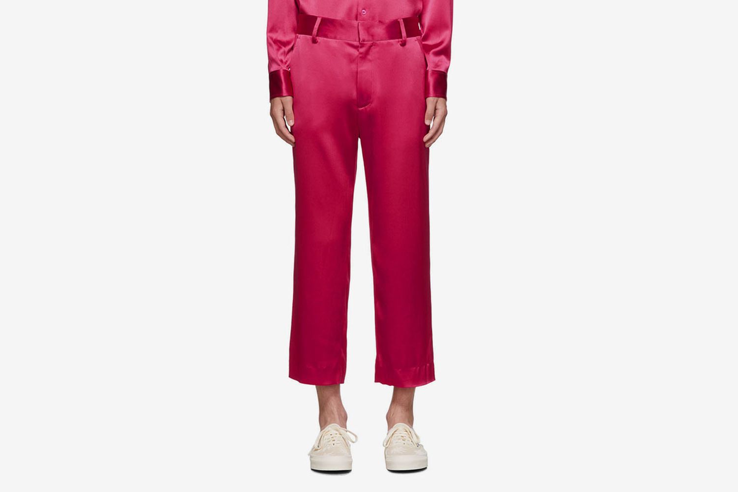 Crinkled Satin Cropped Alex Trousers