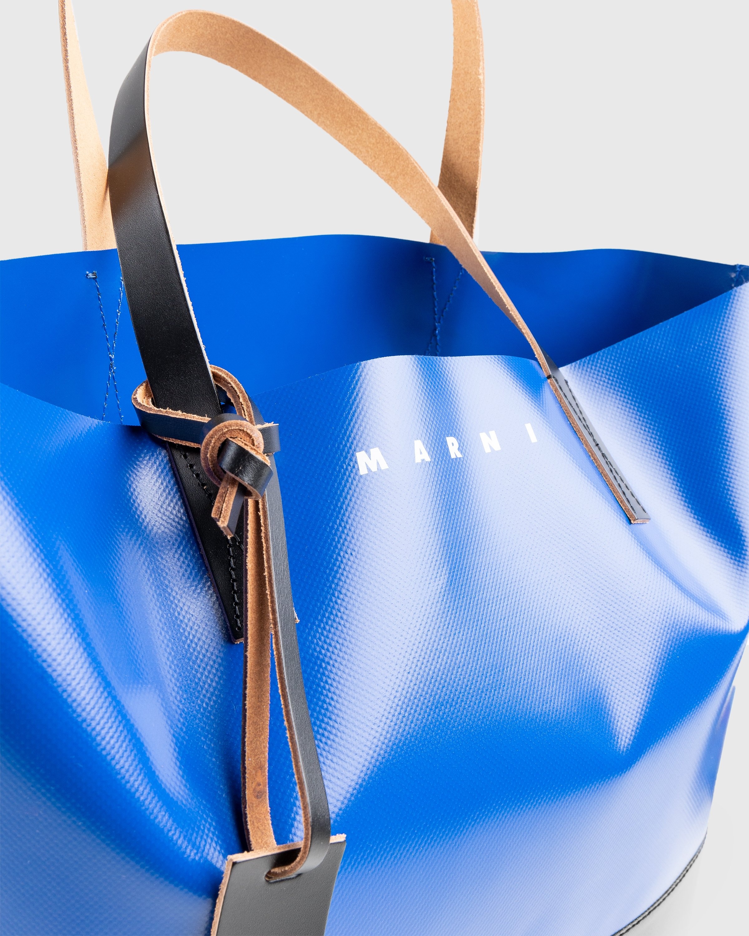 Marni two-tone leather tote bag - Blue