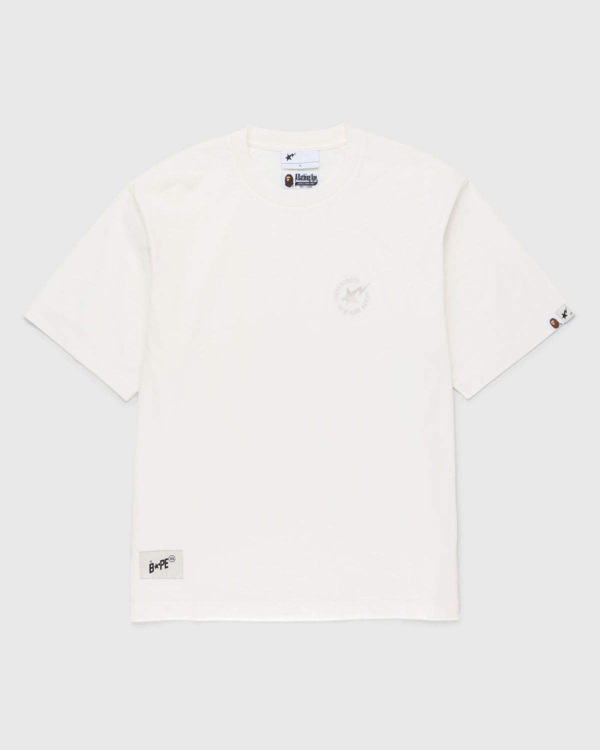 BAPE x Highsnobiety – Heavy Washed T-Shirt Ivory - T-shirts - Beige - Image 1