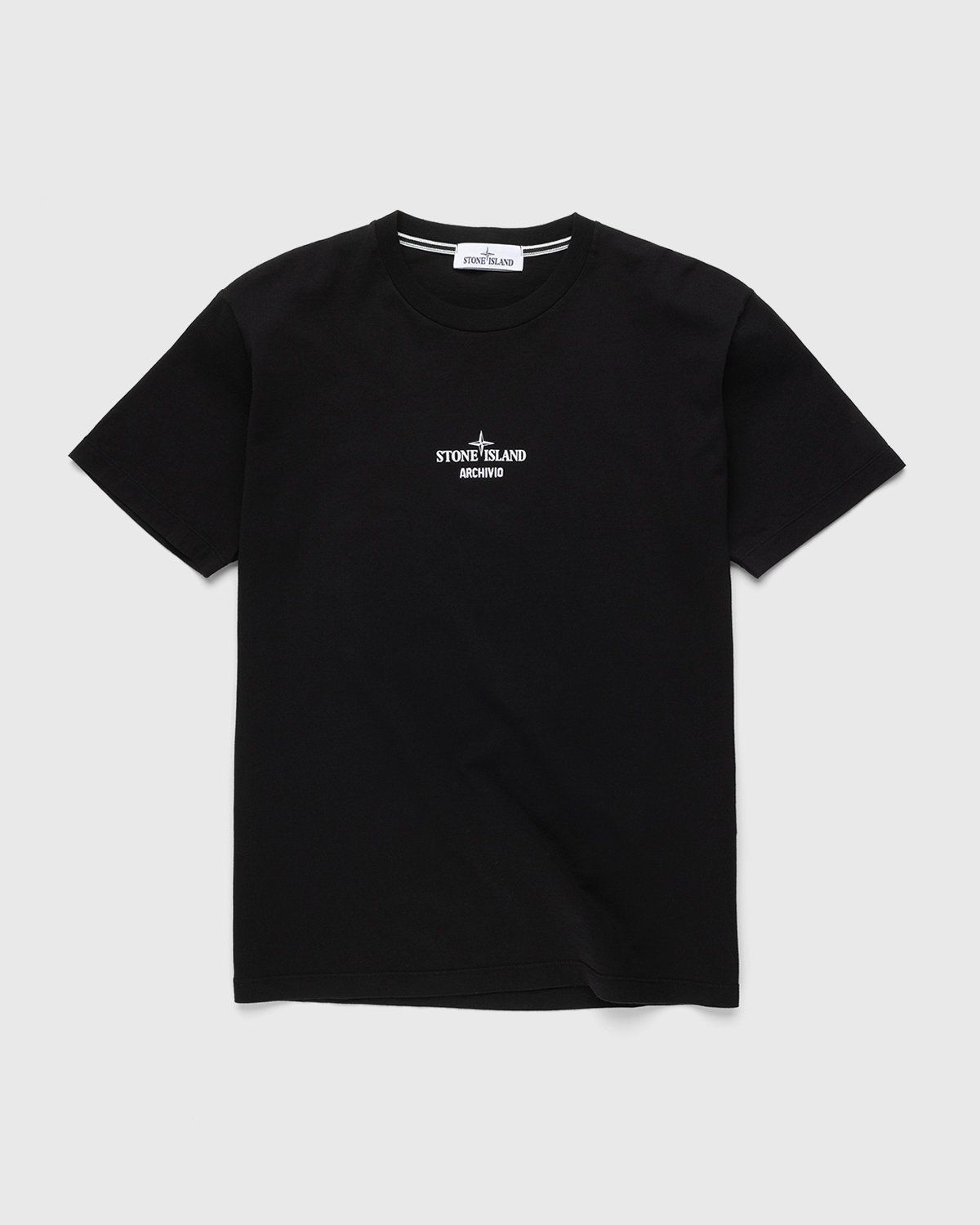 Stone Island – 2NS91 Garment-Dyed Archivio T-Shirt Black  - Image 1