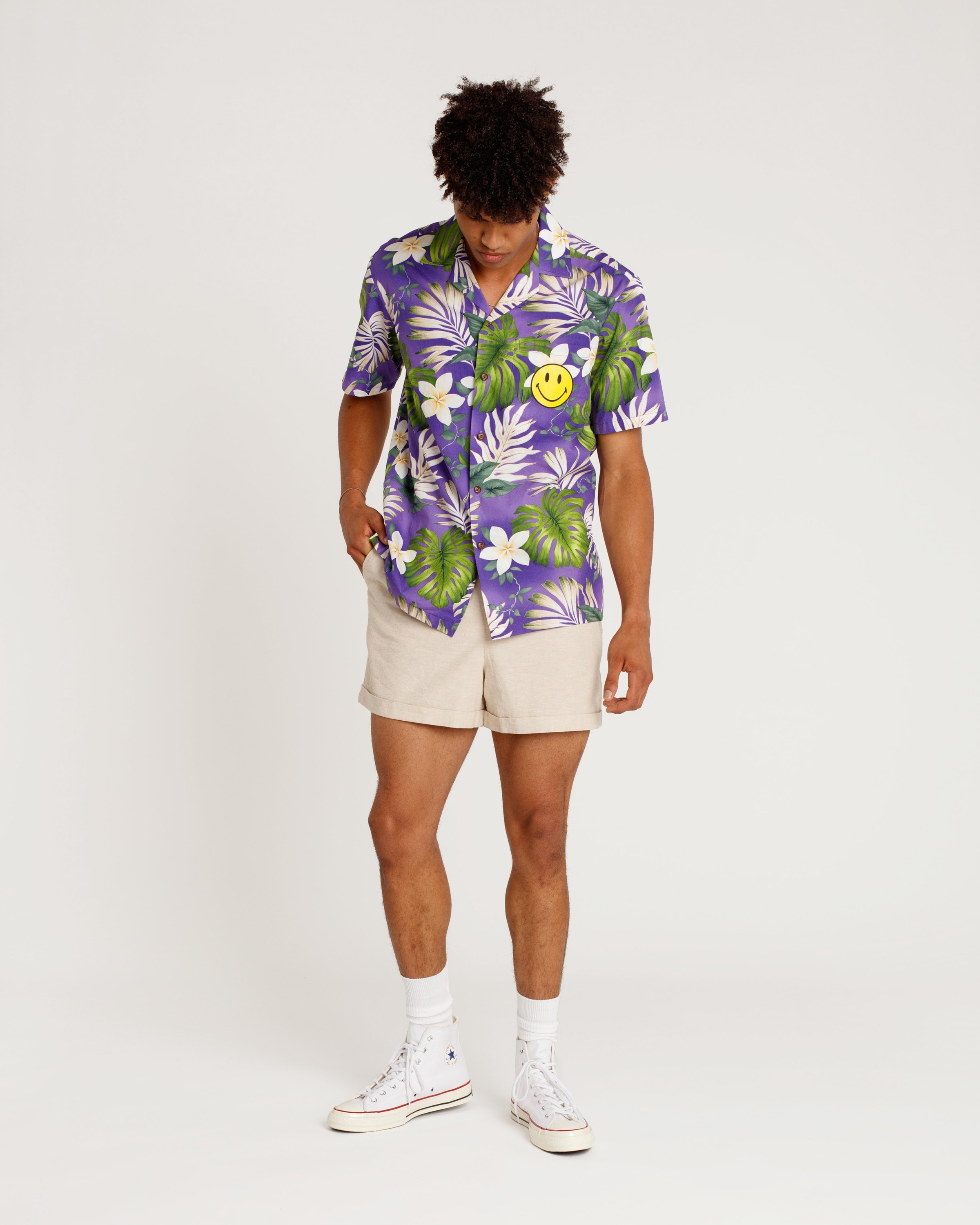 Market – Purple Smiley Hawaiian Shirt - Shortsleeve Shirts - Purple - Image 6