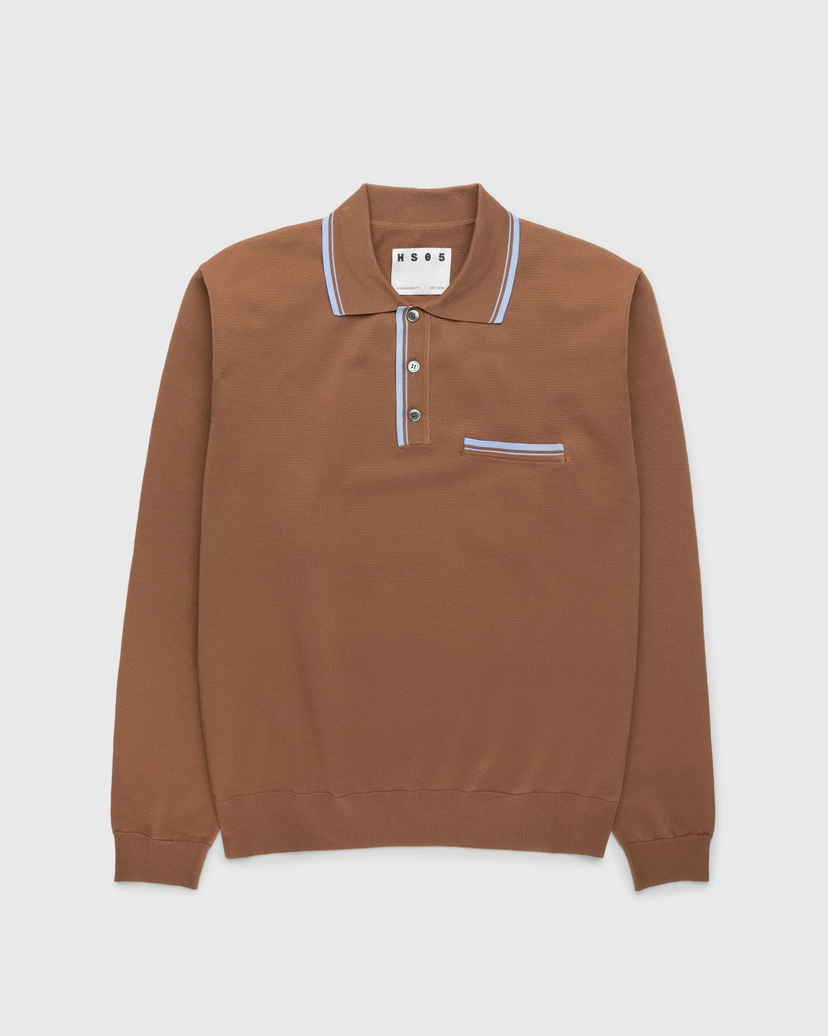 Highsnobiety HS05 – Long Sleeves Knit Polo Brown - Longsleeves - Brown - Image 1
