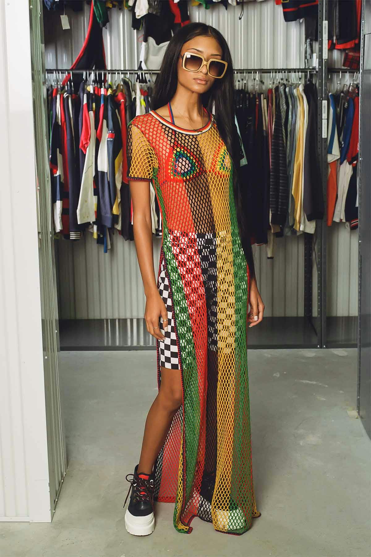 Tommy Hilfiger Collection Women’s Crochet Short Sleeve Dress and Crochet Triangle Bikini Top (Spring 2016), Tommy Hilfiger Collection Women’s Black & White Check Biker Shorts (Spring 2018), Tommy Jeans Women’s Double Detail Cleated Boots (Fall 2020), Tommy Hilfiger Women’s Sunglasses (Spring 2015)