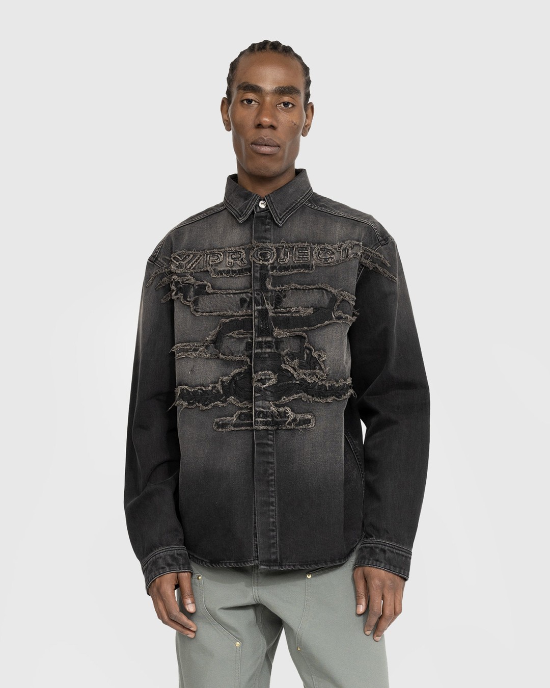 Y/Project – Paris' Best Patch Denim Shirt Black - Shirts - Black - Image 3