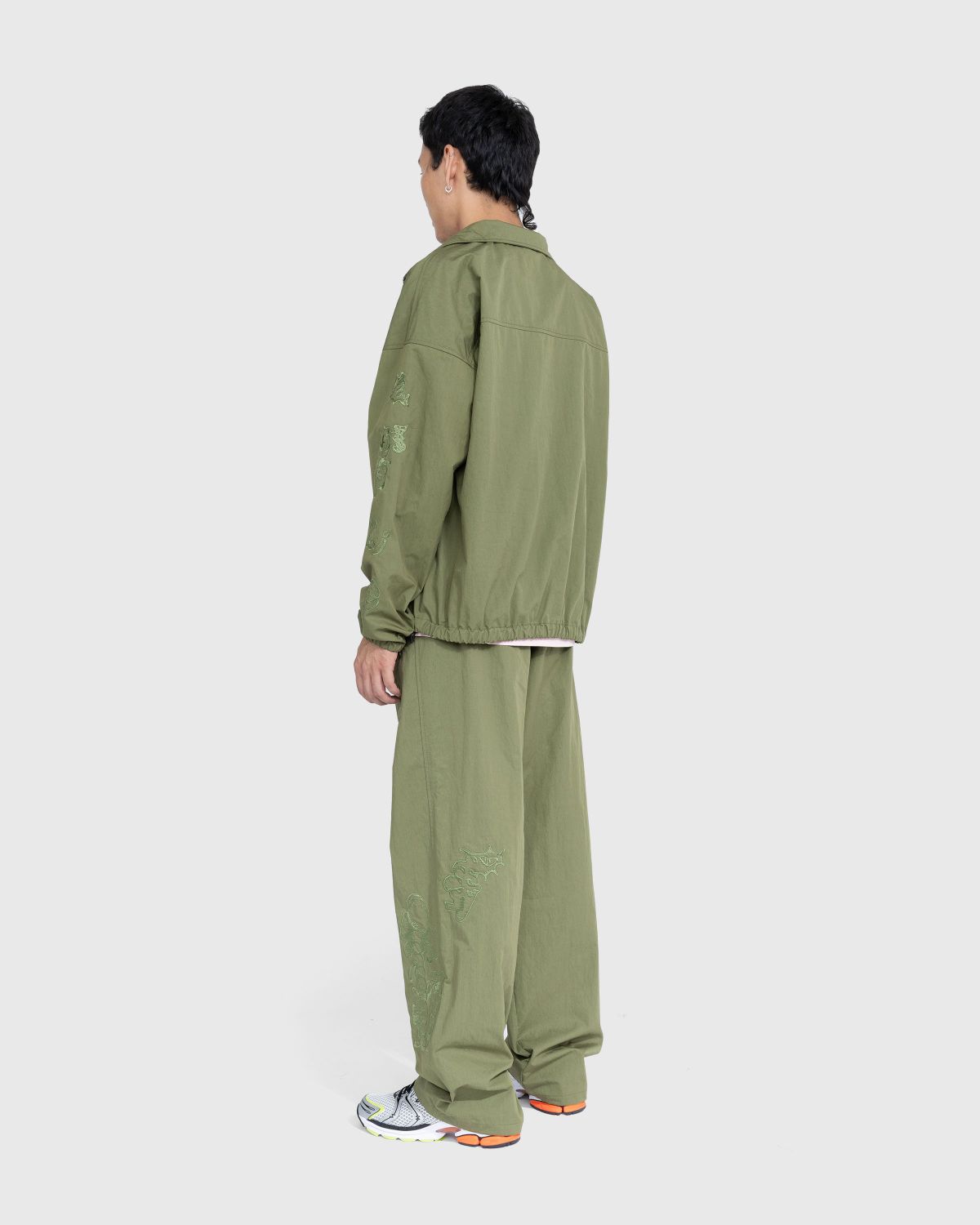 NTS x Highsnobiety – Brushed Nylon Trackpants Green - Pants - Green - Image 5