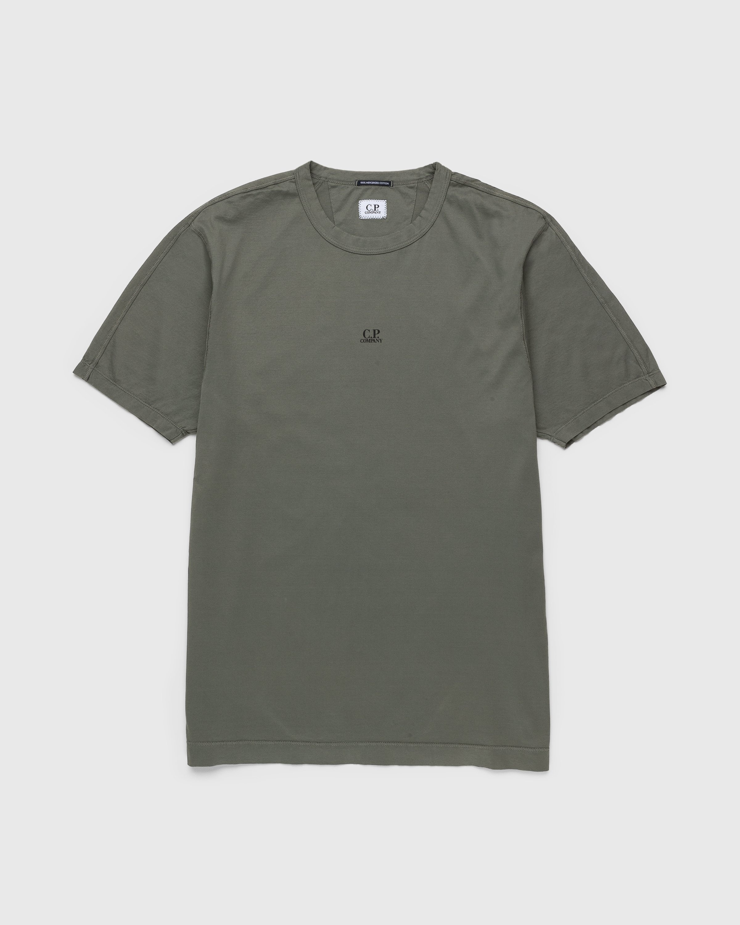 C.P. Company – Mercerized Light Jersey T-Shirt Light Thyme - T-shirts - Yellow - Image 1