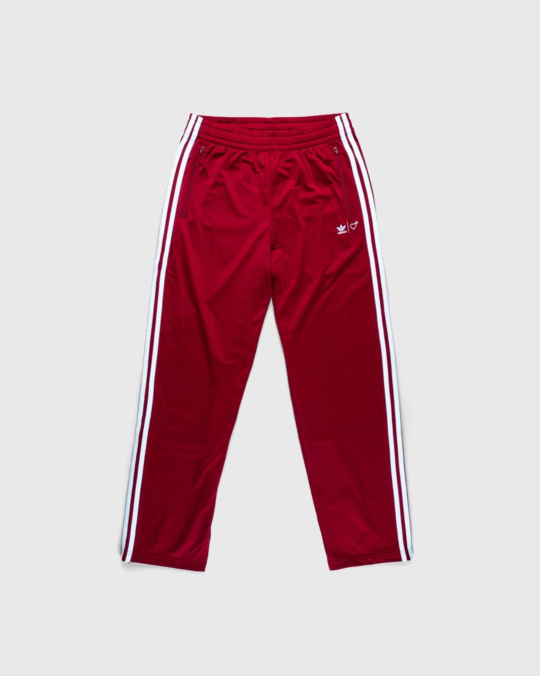adidas Originals x Human Made – Firebird Track Pants Burgundy - Track Pants - Red - Image 1