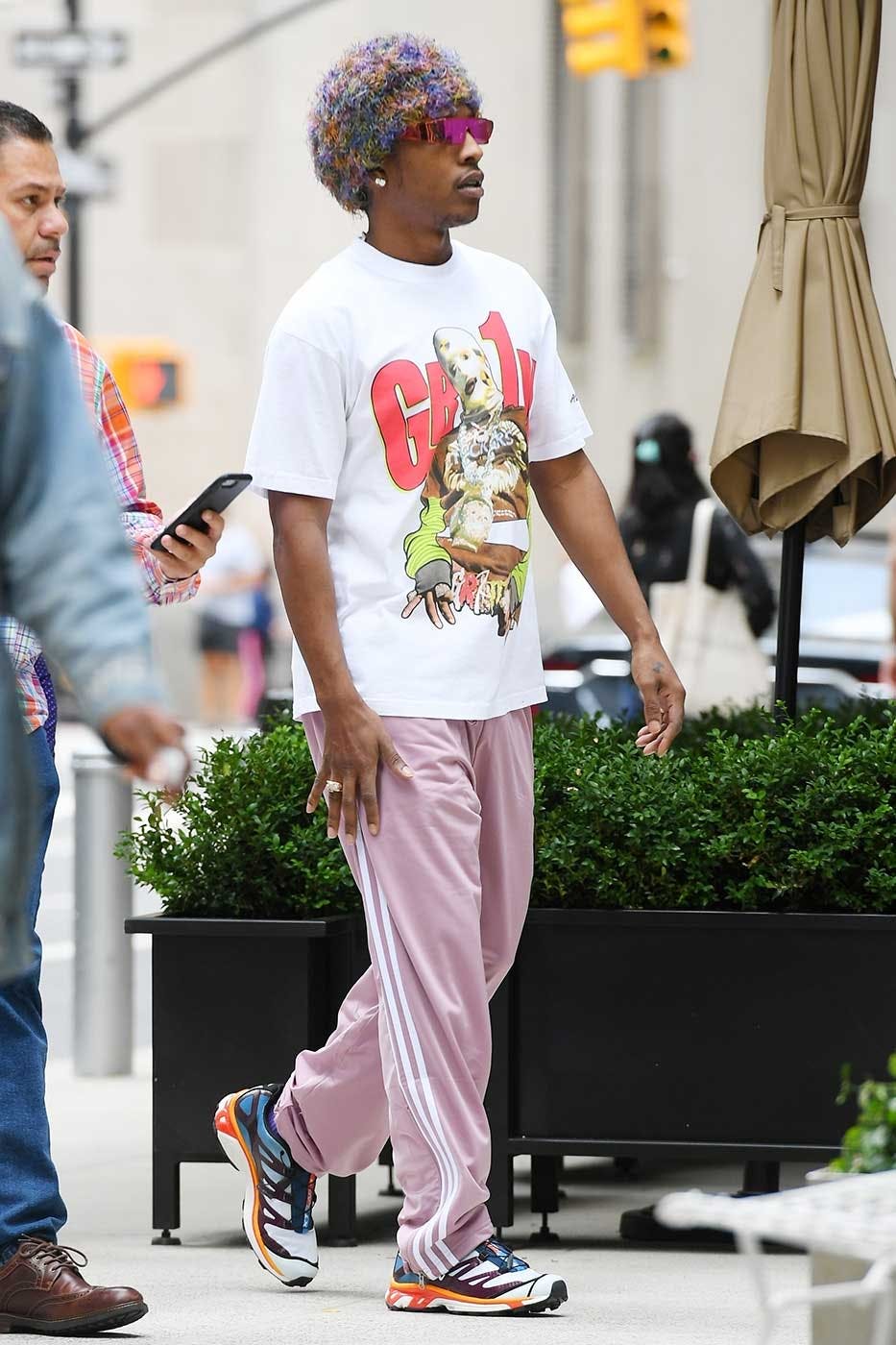 asap-rocky-adidas-track-pants-fuzzy-wig-hat-rihanna-0