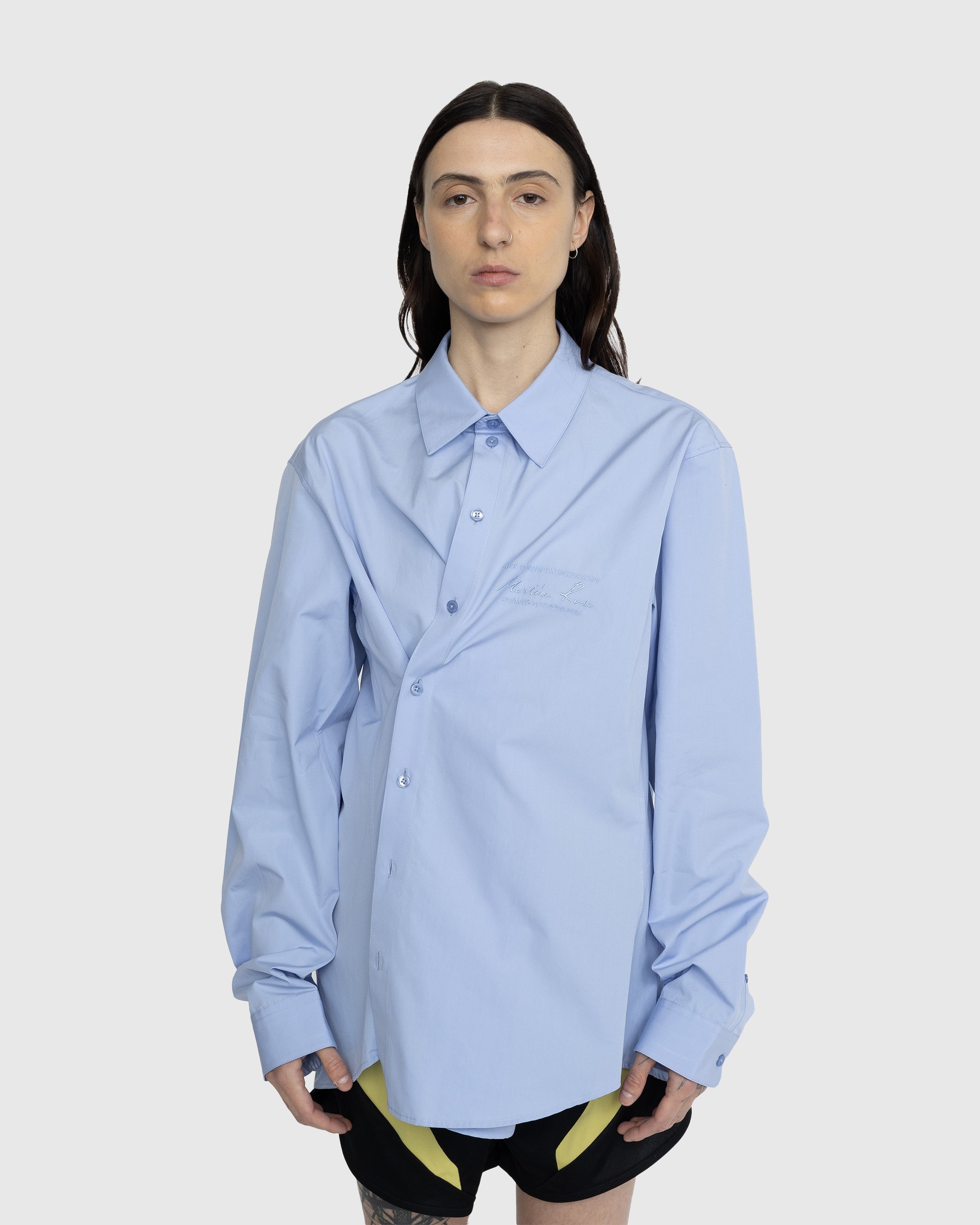 Martine Rose – Wrap Shirt Blue - Shirts - Blue - Image 2