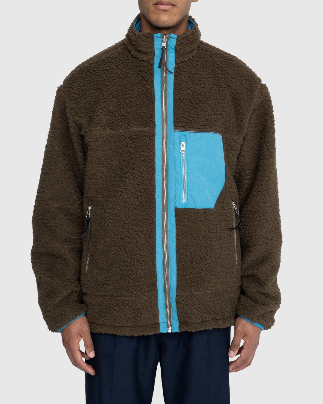 Highsnobiety – Reversible Polar Fleece Zip Jacket Steel Blue/Dark Green - Fleece Jackets - Green - Image 2
