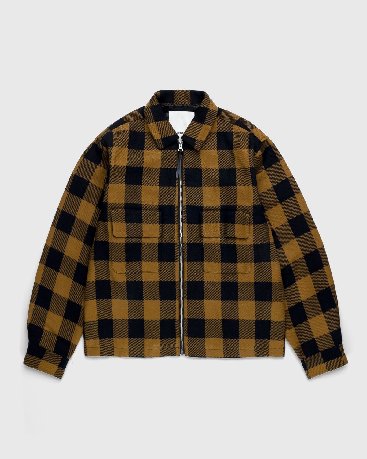 Highsnobiety – Buffalo Check Zip Shirt Brown - Shirts - Brown - Image 1