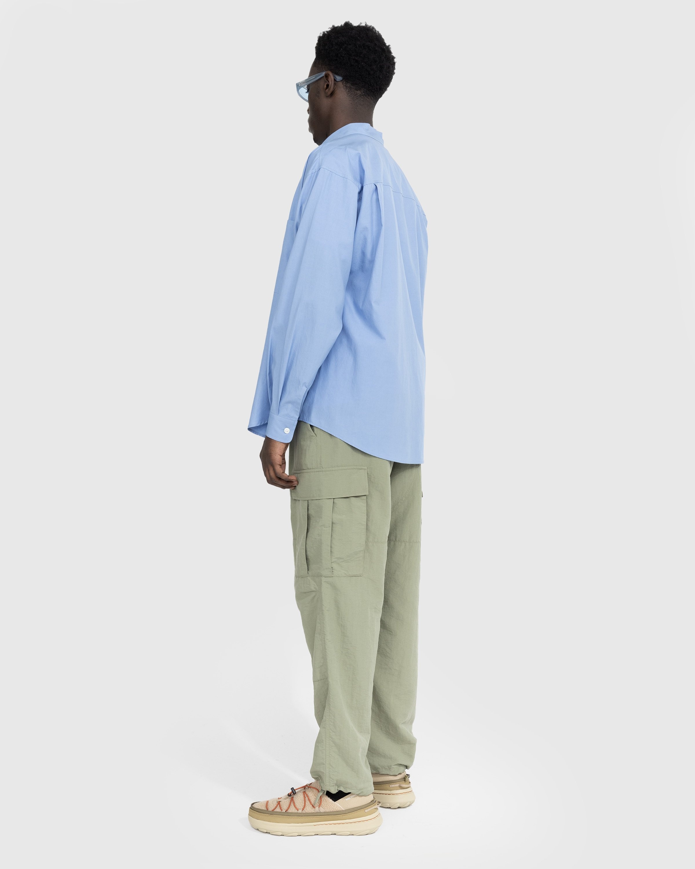 Auralee – Washed Finks Twill Big Shirt Blue - Shirts - Blue - Image 3