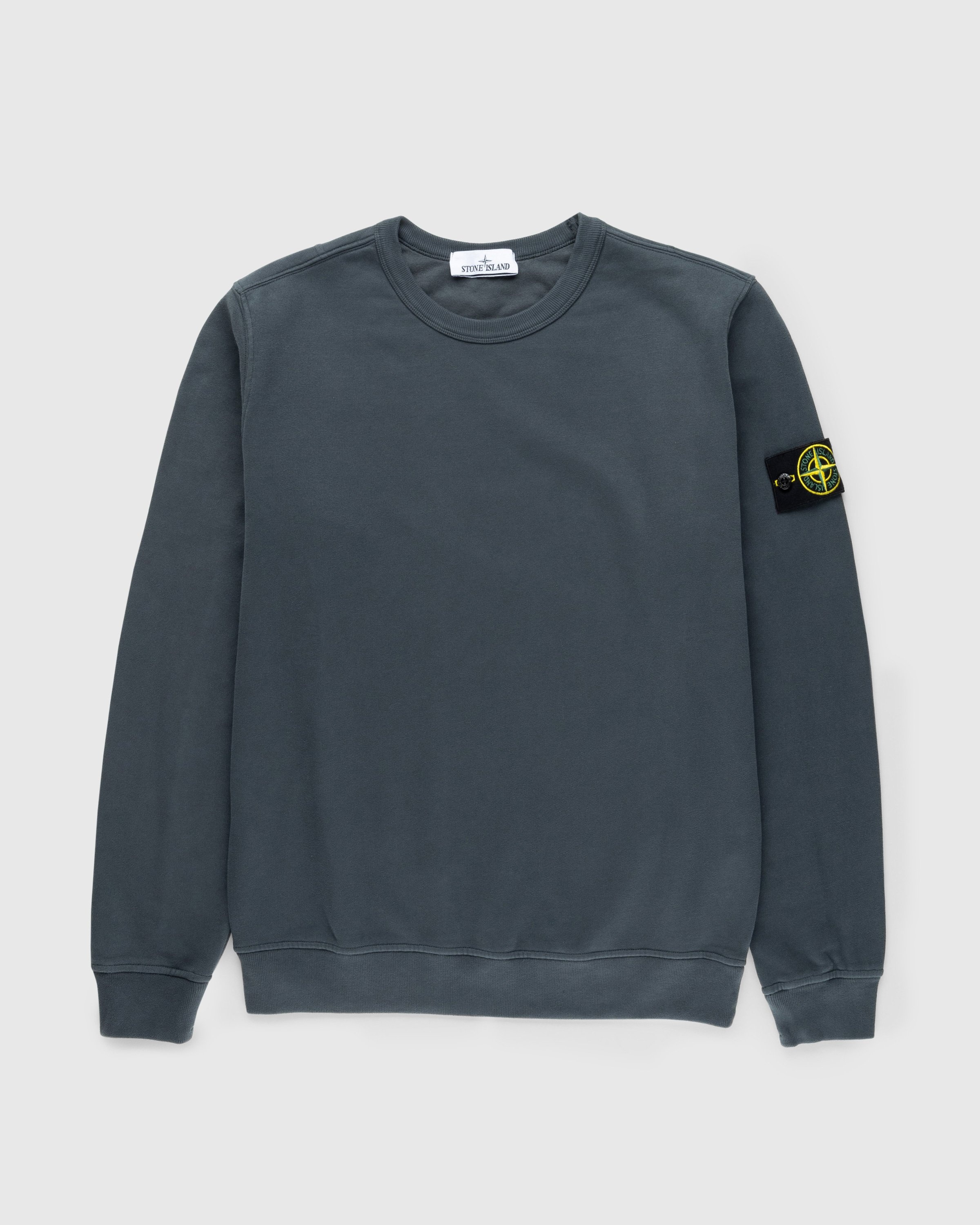 Stone Island – Garment-Dyed Brushed Fleece Crewneck Lead Grey - Knitwear - Grey - Image 1