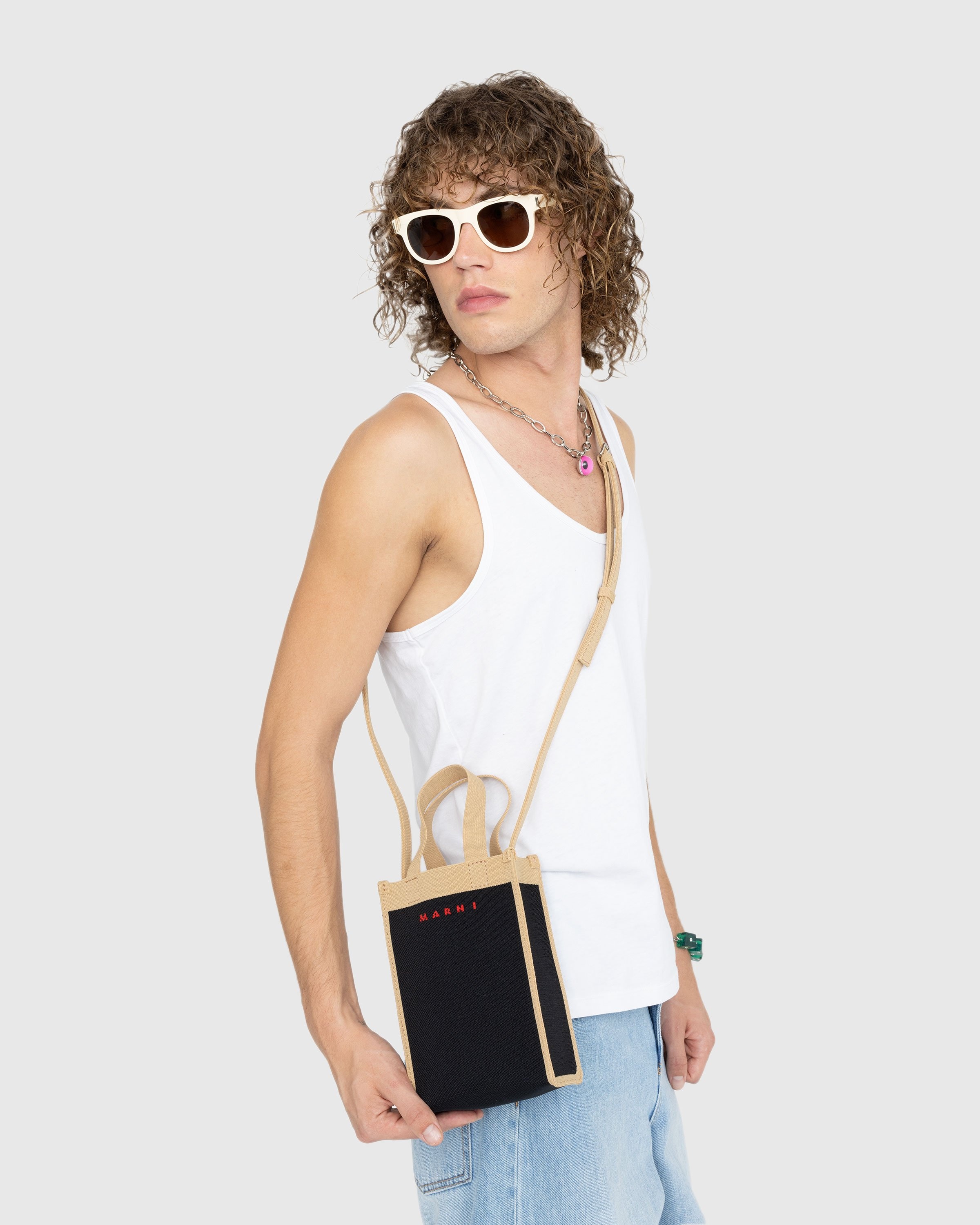 Marni – Crossbody Bag Black/Silk White/Red - Bags - Black - Image 2