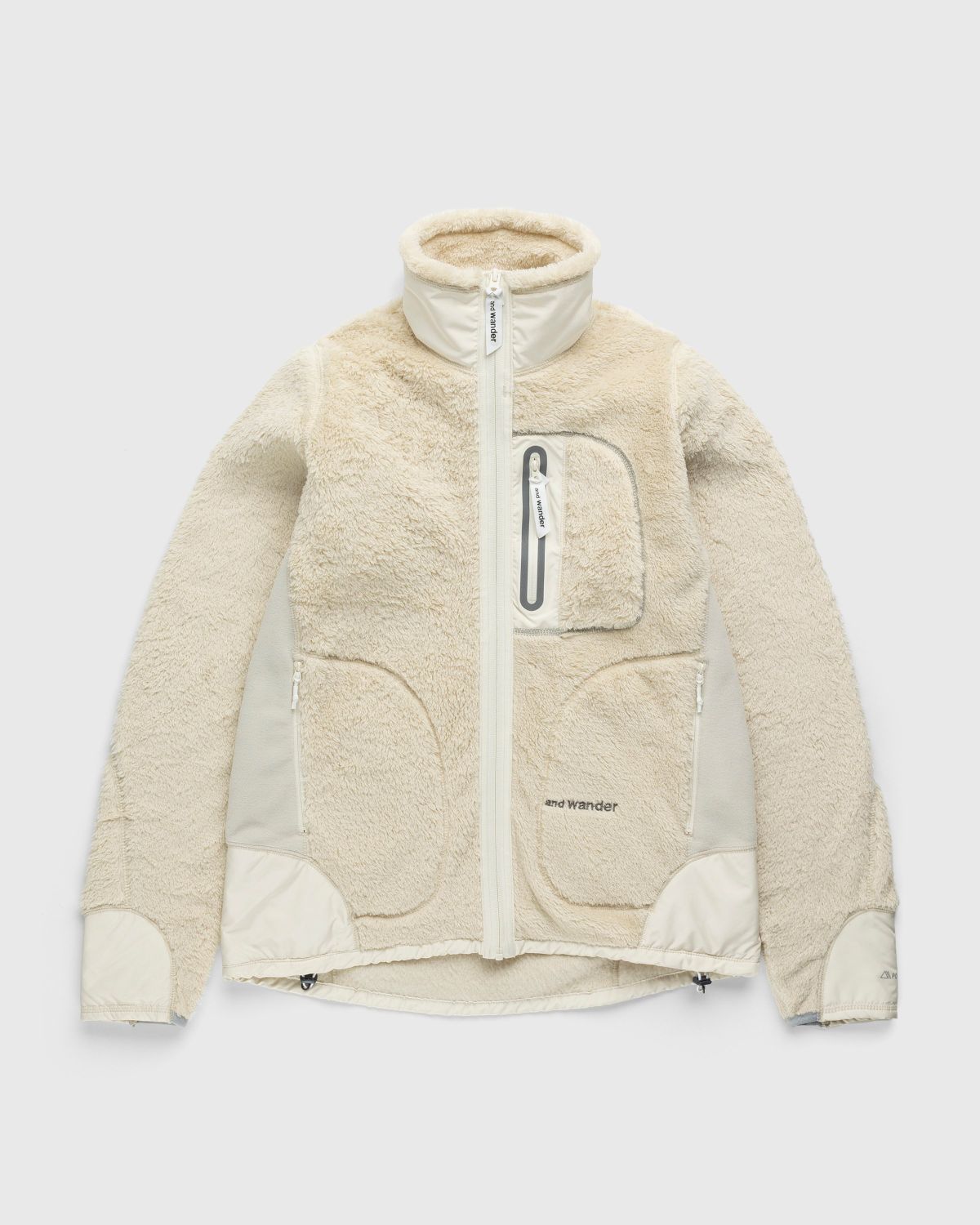 And Wander – High Loft Fleece Jacket Off White - Outerwear - Beige - Image 1