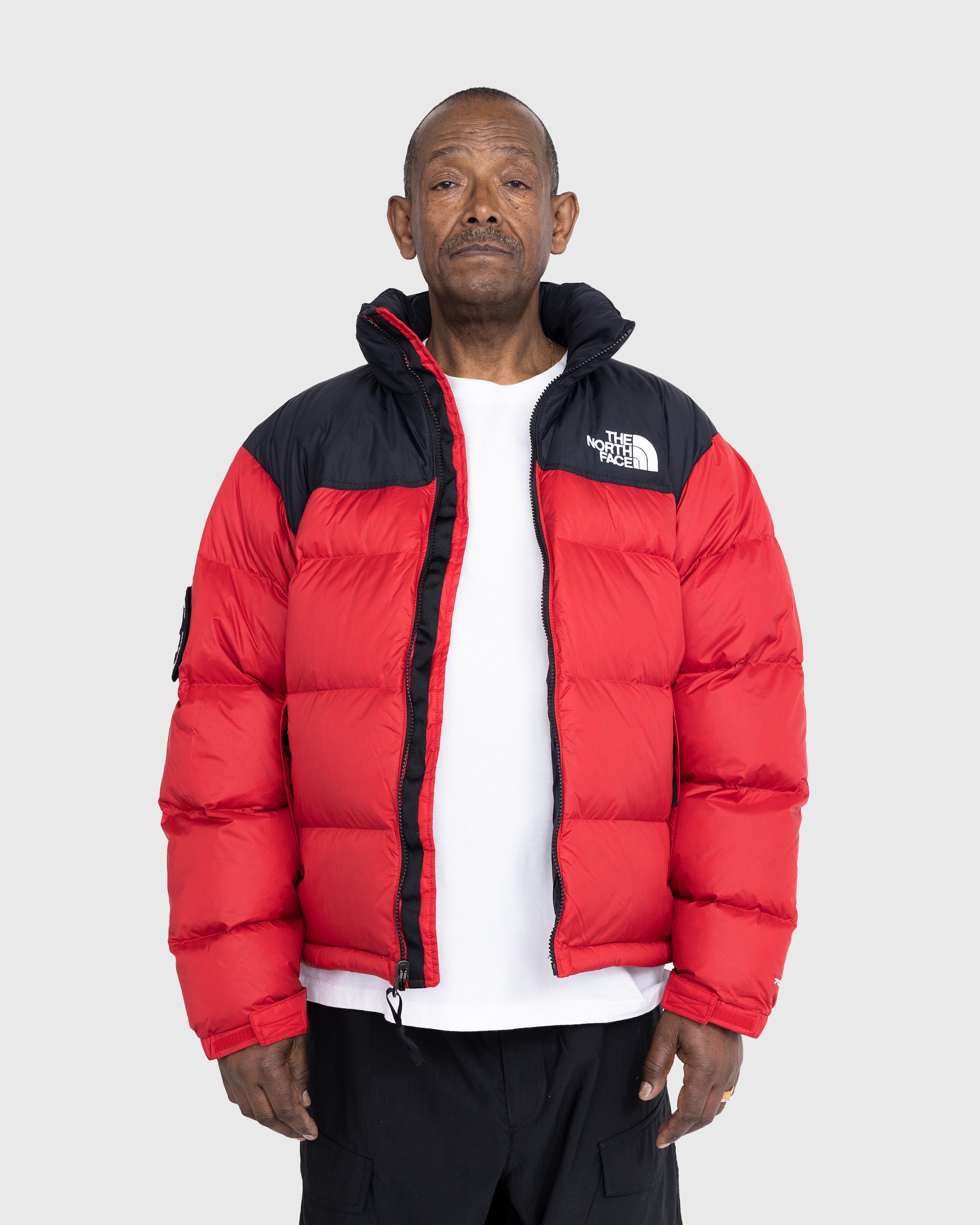 Red black north face best sale
