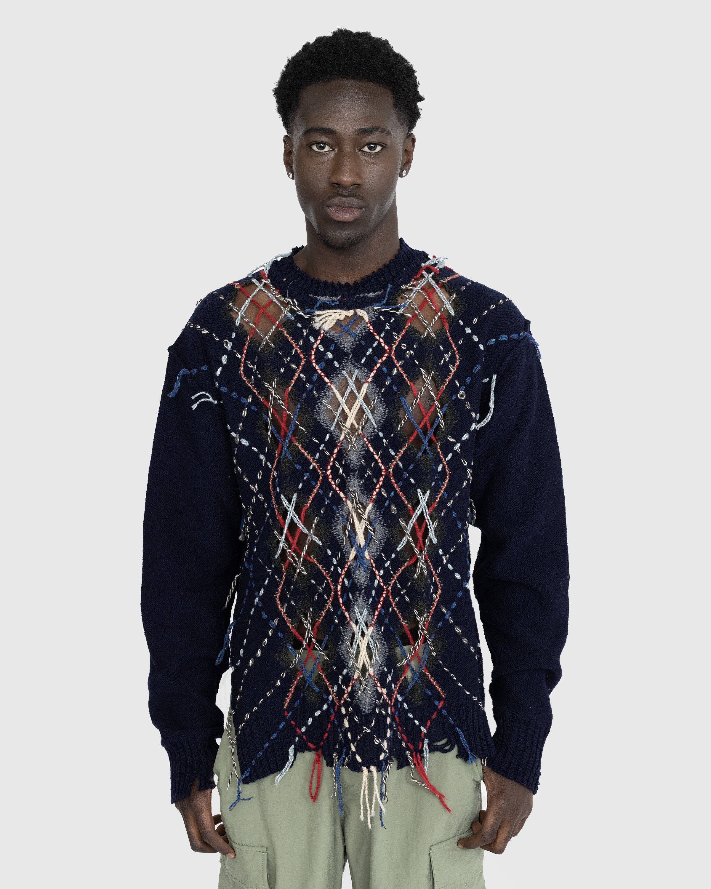Maison Margiela – Distressed Wool Crewneck Sweater Multi - Sweats - Multi - Image 2