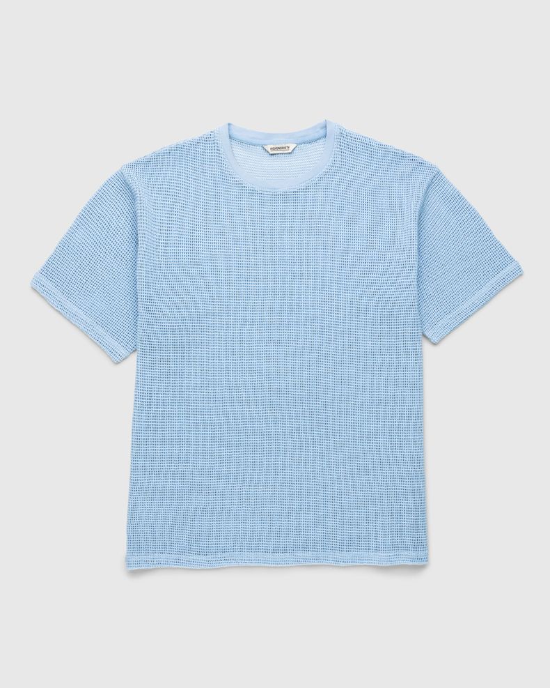 Highsnobiety – Cotton Mesh Knit T-Shirt Blue