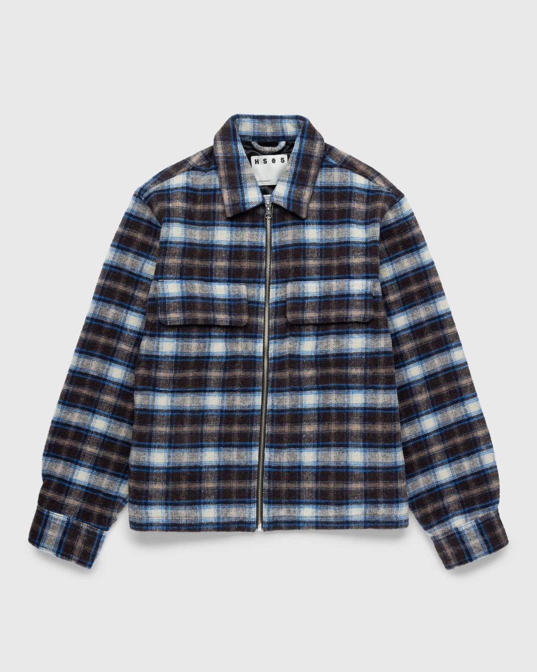 Highsnobiety HS05 – Shaggy Plaid Shirt Brown/Blue - Shirts - Multi - Image 1