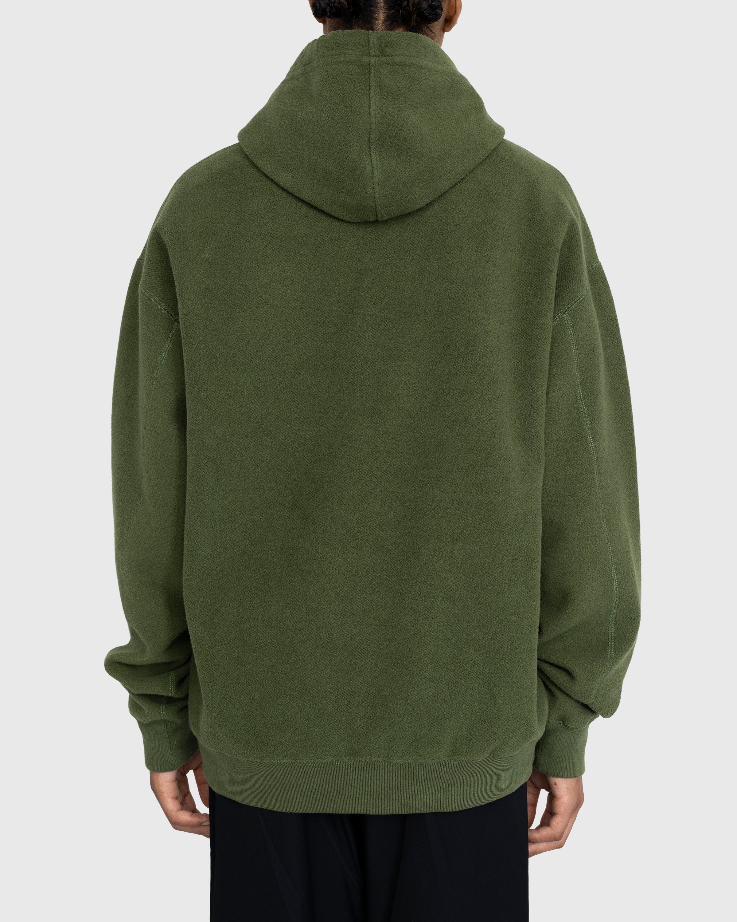 Highsnobiety – Script Logo Reverse Fleece Hoodie Green - Sweats - Green - Image 3