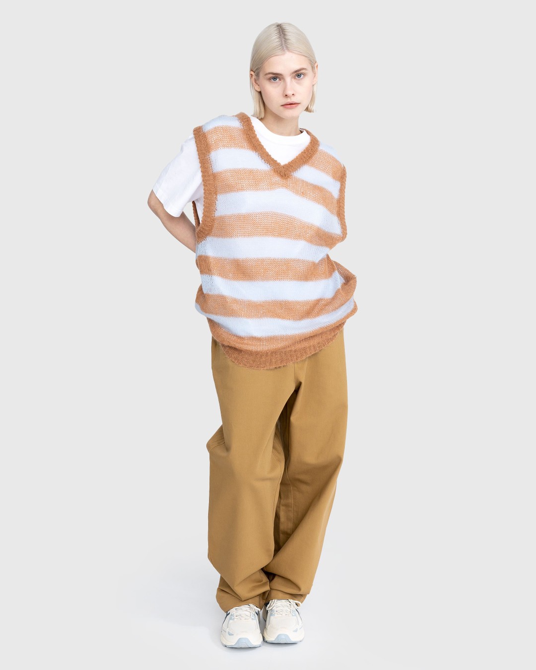 Highsnobiety – Sweater Vest Brown/Light Blue - Knitwear - Multi - Image 6