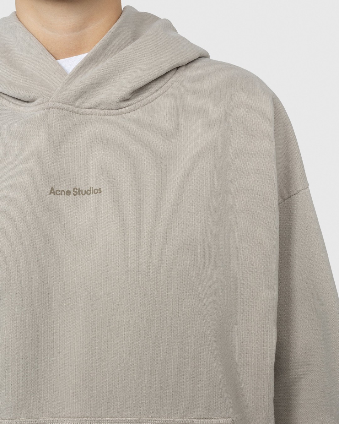 Acne Studios – Organic Cotton Logo Hoodie Oyster Grey - Sweats - Grey - Image 5