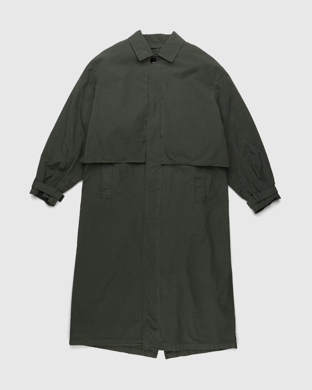 Lemaire – Water Repellent Storm Flap Coat Deep Forest - Trench Coats - Green - Image 1