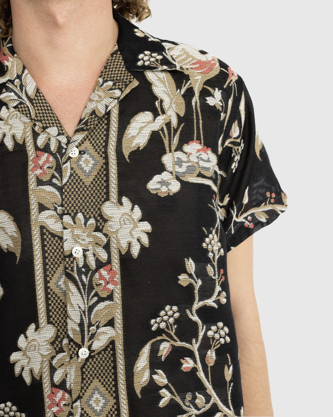Bode – Sheer Cranes Short-Sleeve Shirt Black - Shirts - Black - Image 4