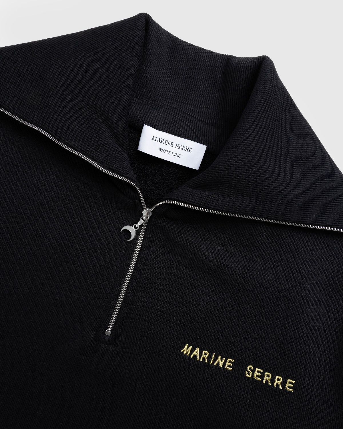 Marine Serre – Ornament Half-Zip Sweater Black - Knitwear - Black - Image 5