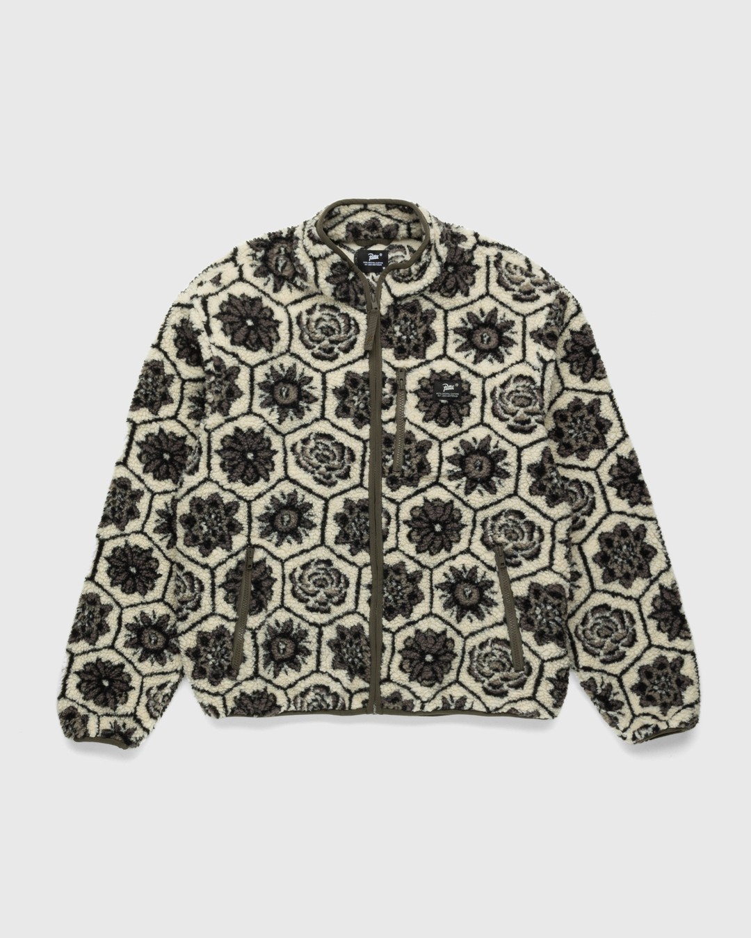 Patta – Wall Flower Fleece Jacket Birch/Dark Gull Grey - Outerwear - Grey - Image 1