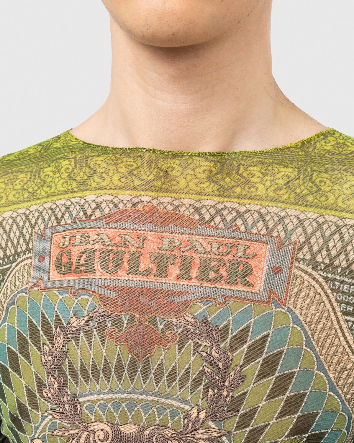 Jean Paul Gaultier – Long-Sleeve Banknote Top Multi - Sweats - Green - Image 4