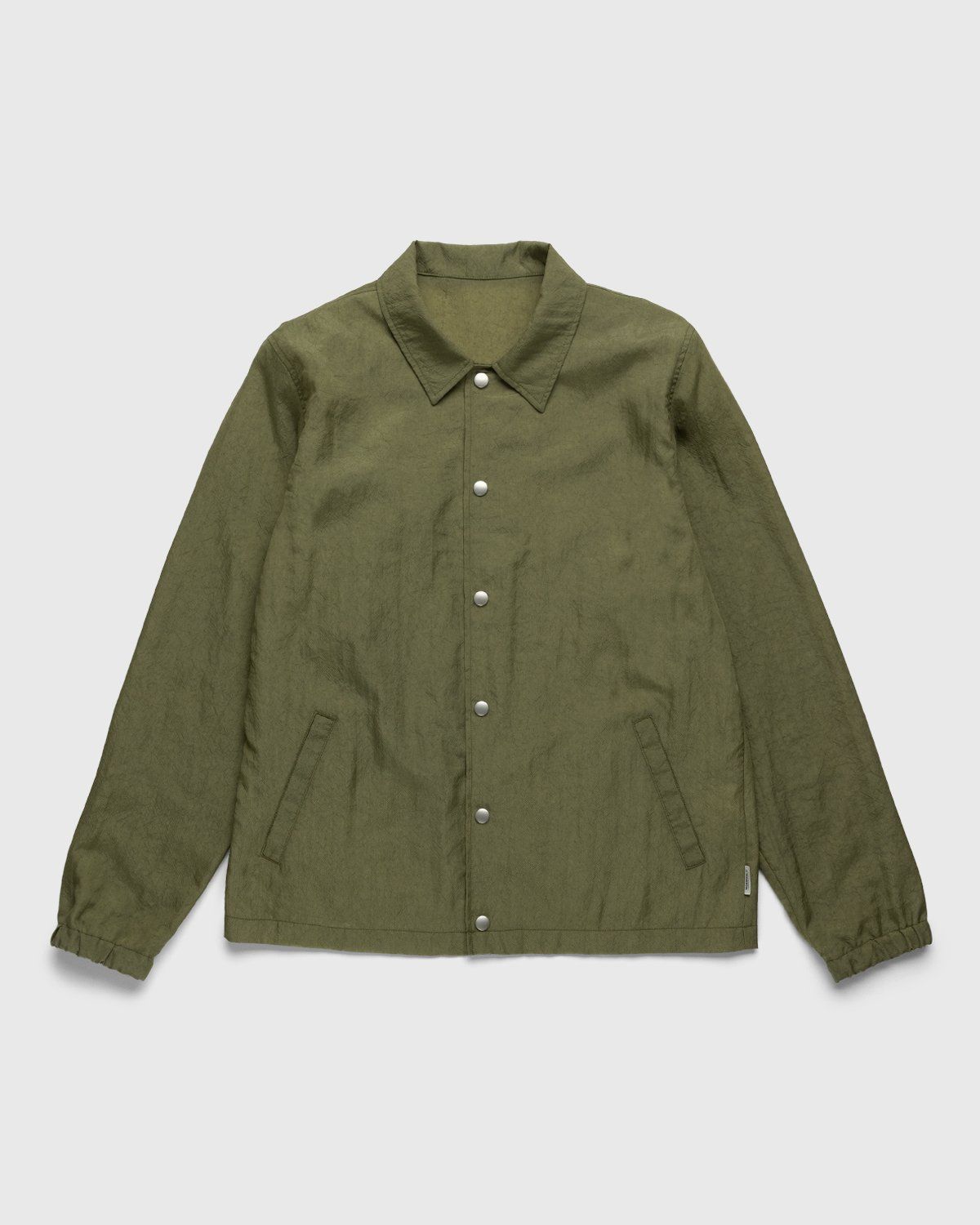 Highsnobiety – Stonewashed Nylon Coach Jacket Olive - Outerwear - Green - Image 1