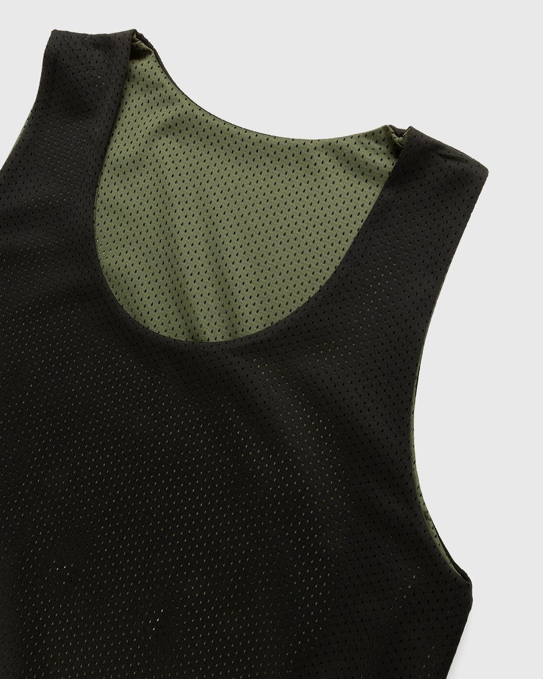 Highsnobiety – HS Sports Reversible Mesh Tank Top Black/Khaki - Men Tops - Green - Image 4