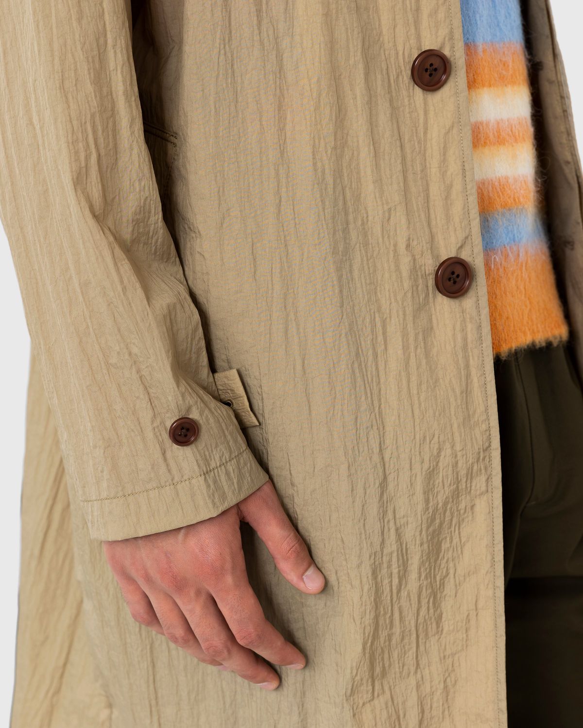 Highsnobiety – Crinkle Nylon Mac Camel - Outerwear - Beige - Image 8