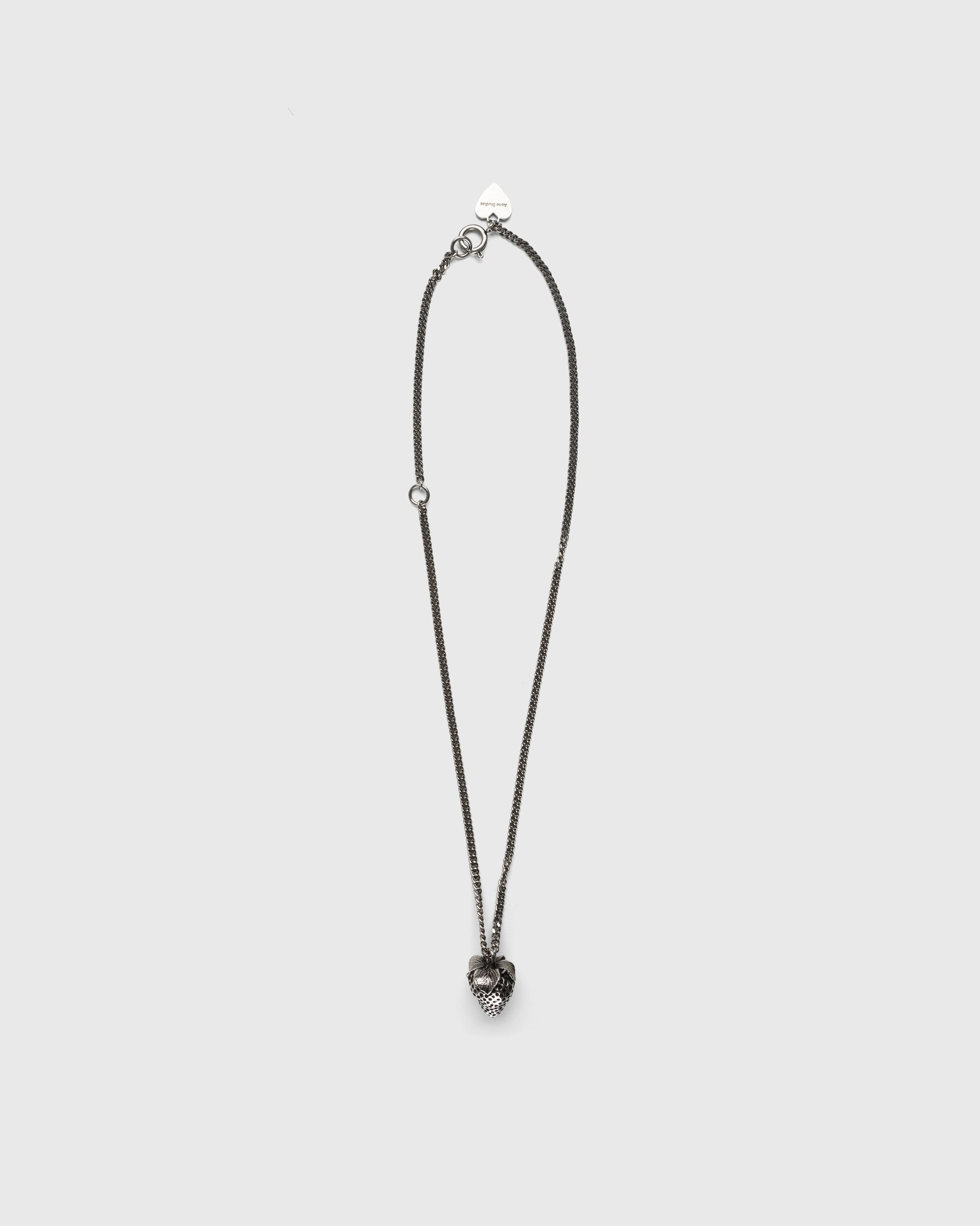 Acne Studios – Strawberry Pendant Necklace Antique Silver - Necklaces - Multi - Image 1