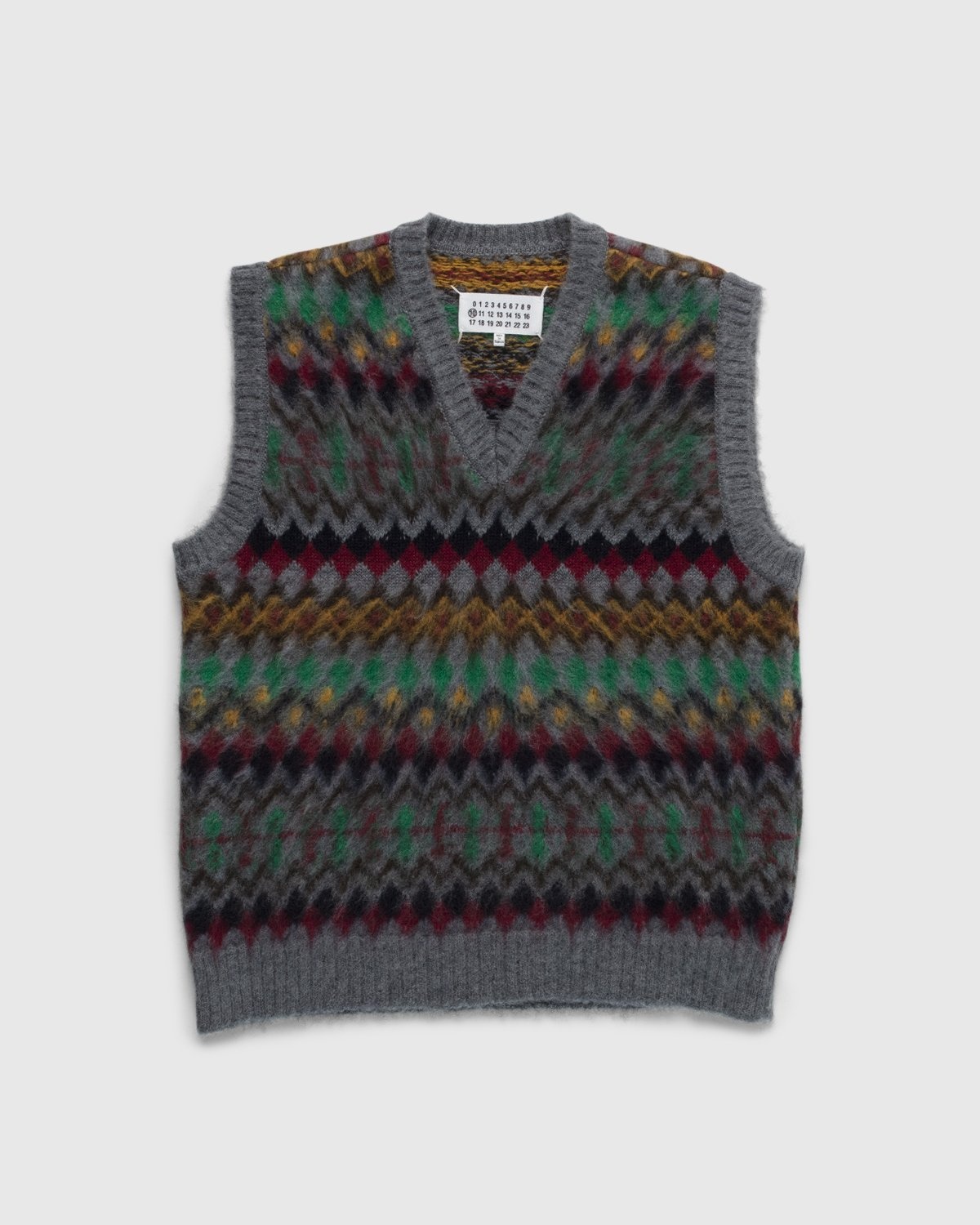 Maison Margiela – Jacquard V Neck Vest Multi - Knitwear - Multi - Image 1